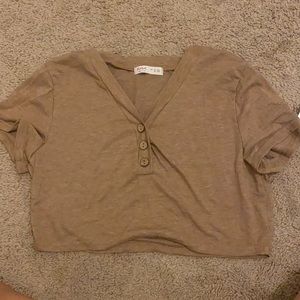 light brown crop top
